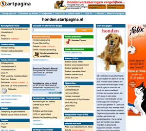 Voorbeeld van een startpagina.nl beheerd door Burgers Webvertising.